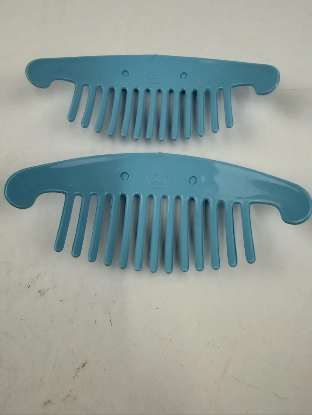 Vintage Goody 80s TZERS Hair Cincher Comb Banana Clip Pastel Blue Small 5